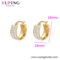 E-611 xuping fashion strass couleur or 24K en acier inoxydable simple Hoop boucles d&#39;oreilles pour les femmes